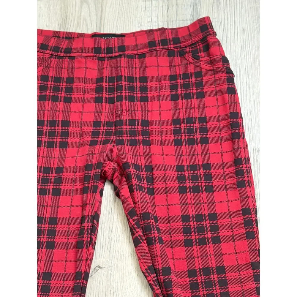 Anthropologie Sanctuary Grease Red and Black Plaid Leggings/Pants Sz M